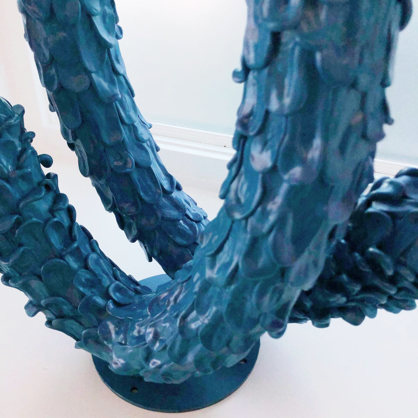 detail of blue abstract sculpture